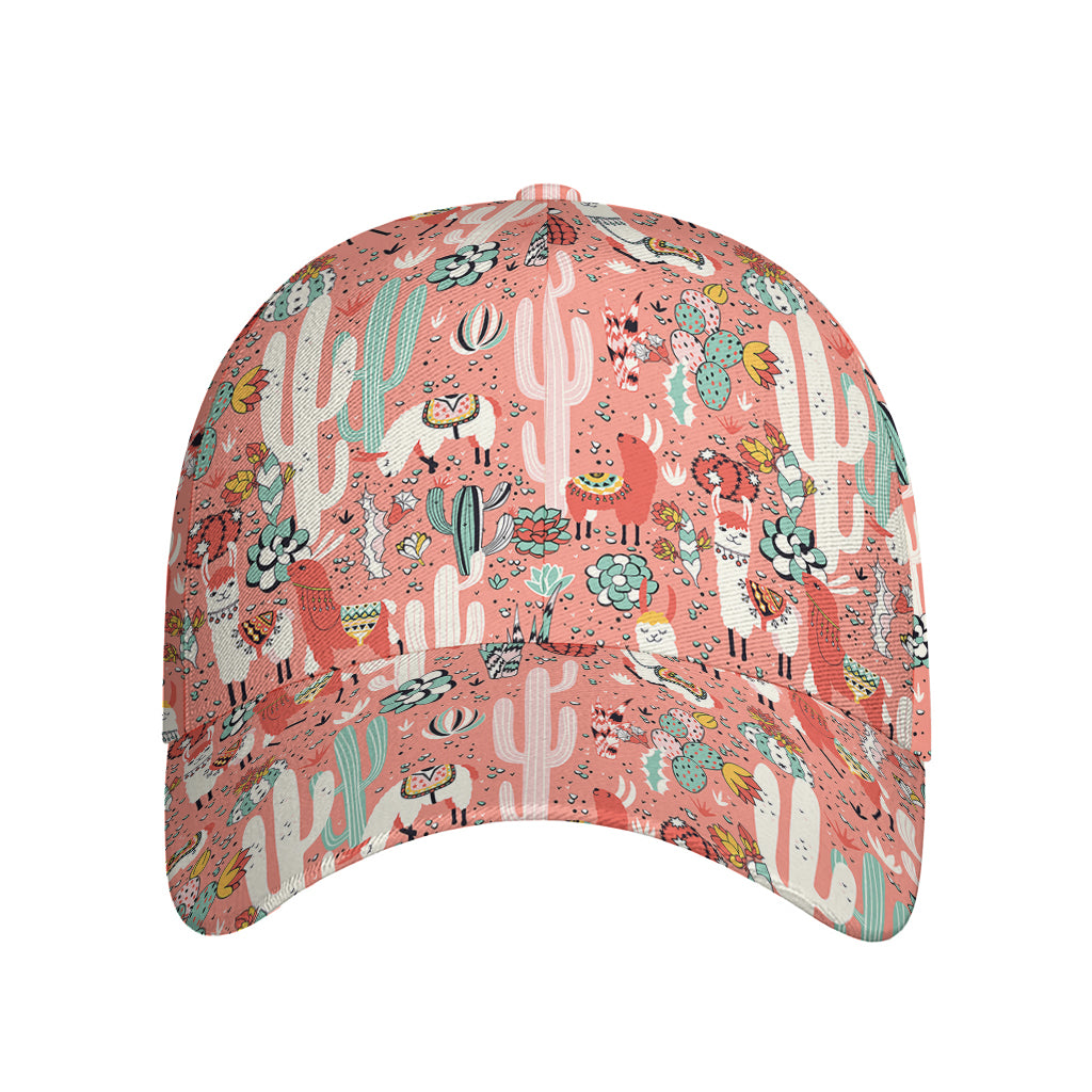Happy Llama Pattern Print Baseball Cap