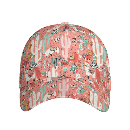 Happy Llama Pattern Print Baseball Cap