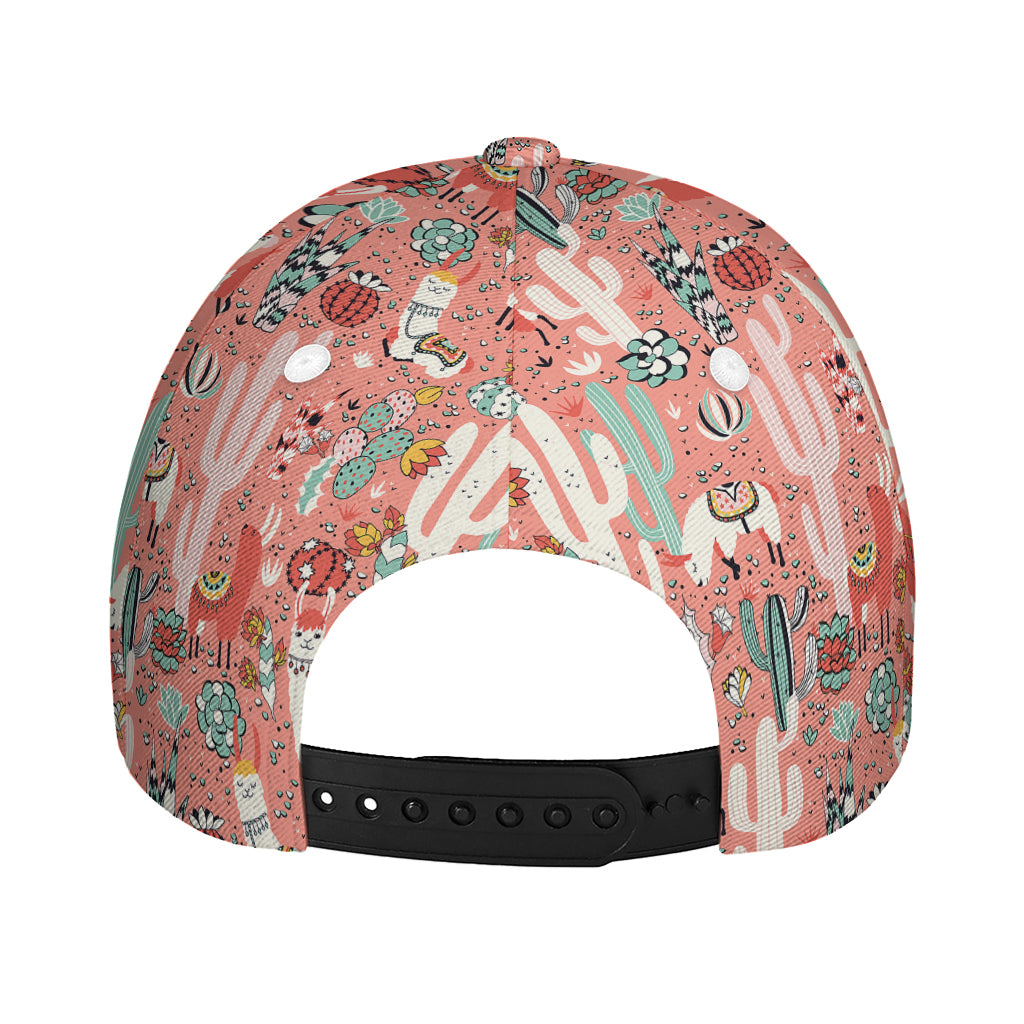 Happy Llama Pattern Print Baseball Cap