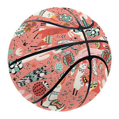 Happy Llama Pattern Print Basketball
