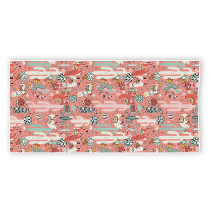 Happy Llama Pattern Print Beach Towel
