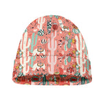 Happy Llama Pattern Print Beanie