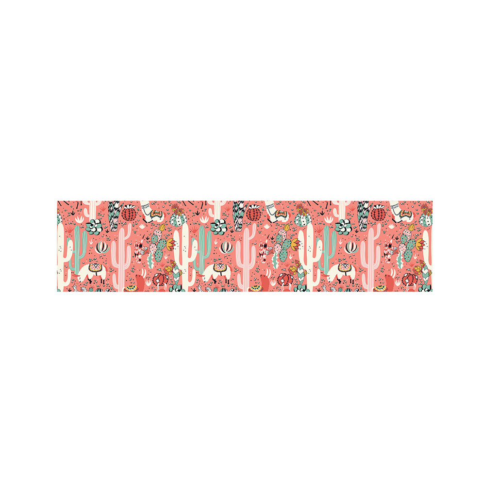 Happy Llama Pattern Print Bed Runner