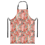 Happy Llama Pattern Print Bib Apron With Pocket