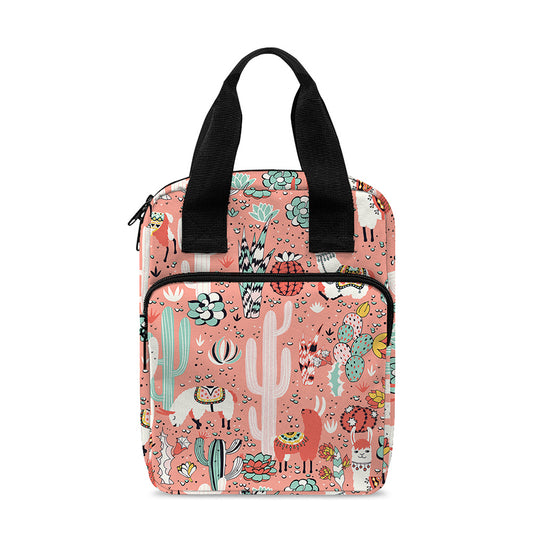 Happy Llama Pattern Print Bible Tote Bag