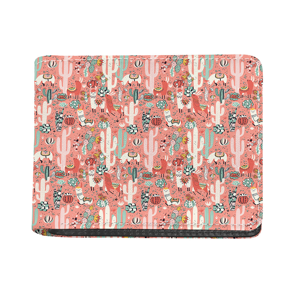 Happy Llama Pattern Print Bifold Wallet