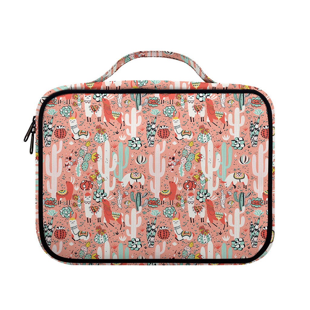 Happy Llama Pattern Print Briefcase Bible Bag