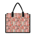 Happy Llama Pattern Print Canvas Tote Bag