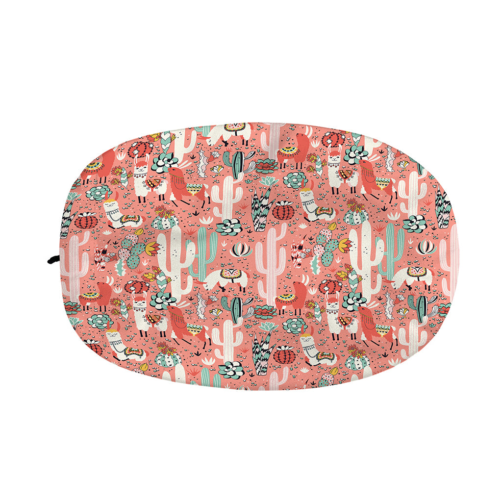 Happy Llama Pattern Print Car Side Mirror Covers