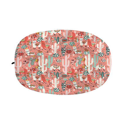 Happy Llama Pattern Print Car Side Mirror Covers