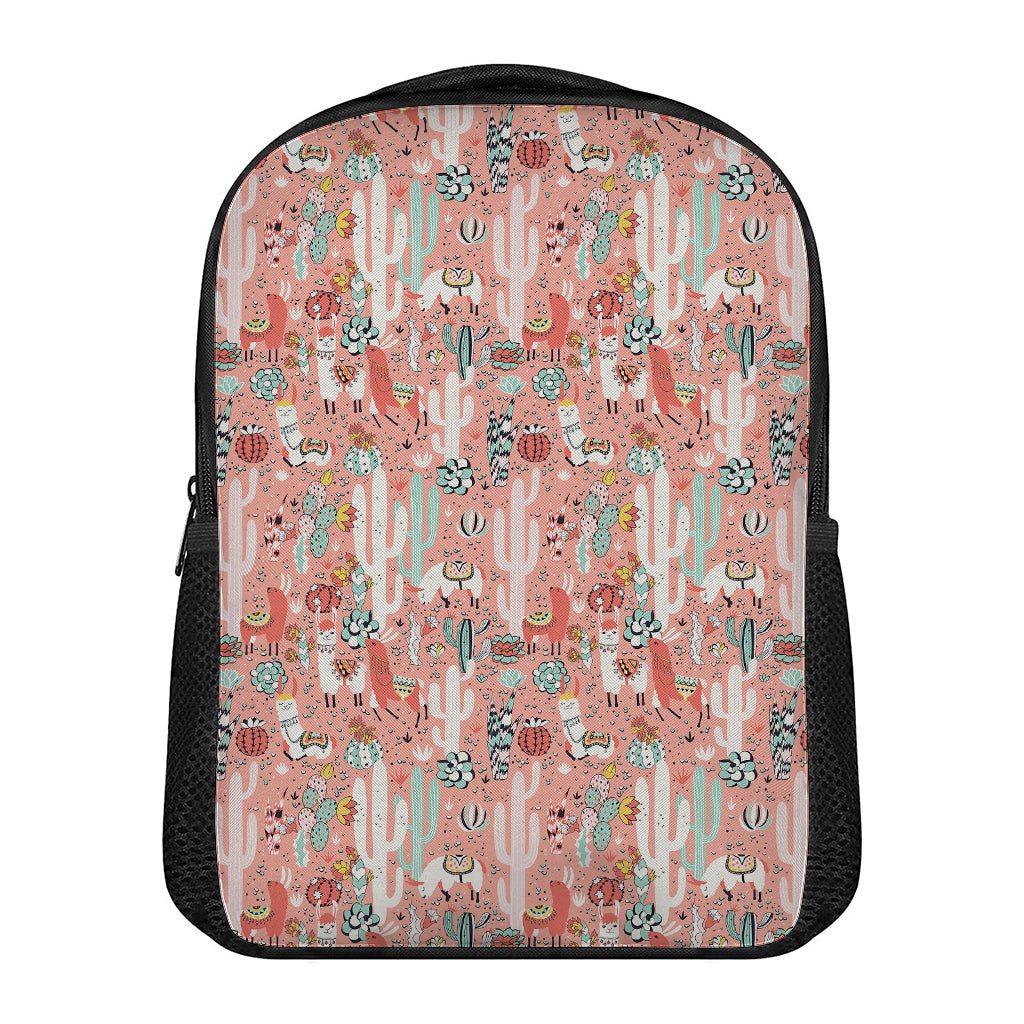 Happy Llama Pattern Print Casual Backpack