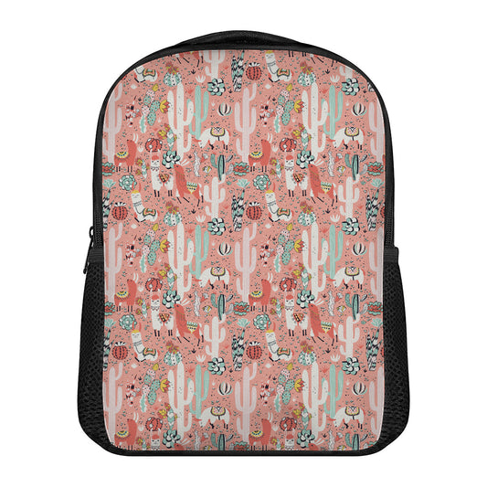 Happy Llama Pattern Print Casual Backpack