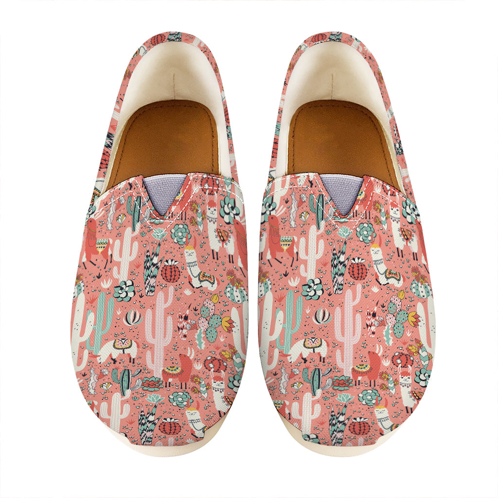 Happy Llama Pattern Print Casual Shoes