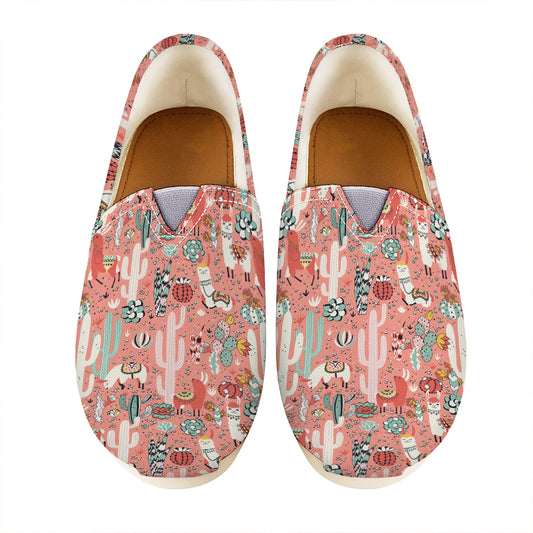 Happy Llama Pattern Print Casual Shoes