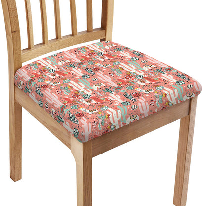 Happy Llama Pattern Print Chair Cushion Cover