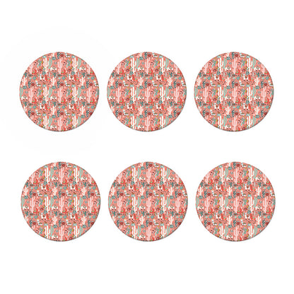 Happy Llama Pattern Print Coaster Set