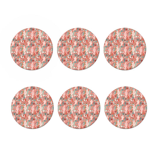 Happy Llama Pattern Print Coaster Set