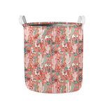 Happy Llama Pattern Print Collapsible Laundry Basket