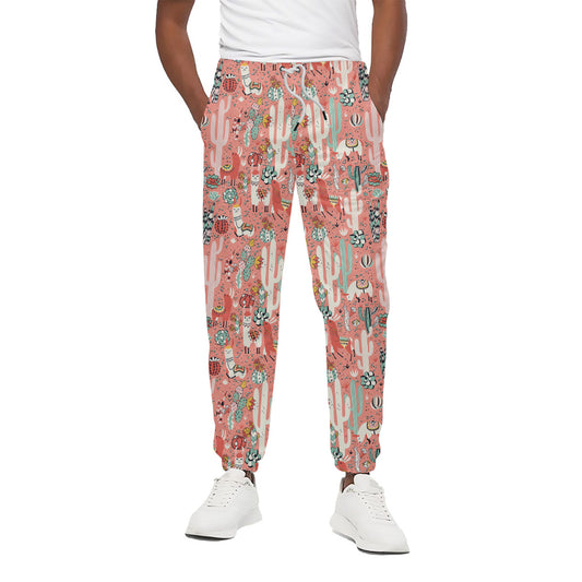 Happy Llama Pattern Print Cotton Pants