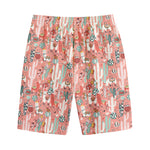 Happy Llama Pattern Print Cotton Shorts
