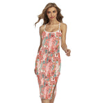 Happy Llama Pattern Print Cross Back Cami Dress