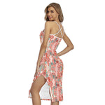 Happy Llama Pattern Print Cross Back Cami Dress
