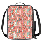 Happy Llama Pattern Print Crossbody Lunch Bag