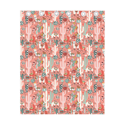 Happy Llama Pattern Print Curtain