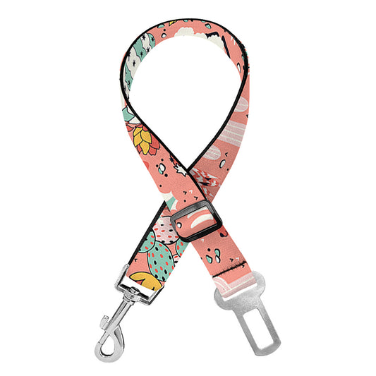 Happy Llama Pattern Print Dog Seat Belt