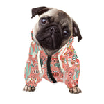 Happy Llama Pattern Print Dog Zip Up Hoodie