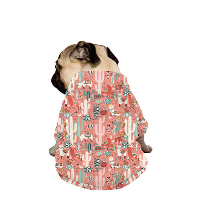 Happy Llama Pattern Print Dog Zip Up Jacket