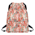 Happy Llama Pattern Print Drawstring Backpack