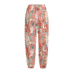Happy Llama Pattern Print Fleece Lined Knit Pants
