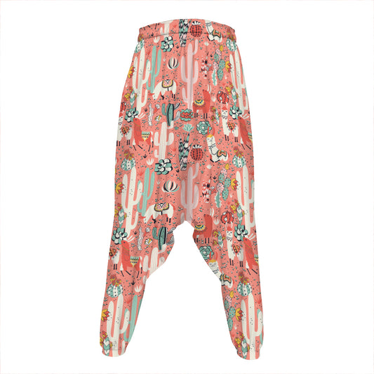 Happy Llama Pattern Print Hammer Pants