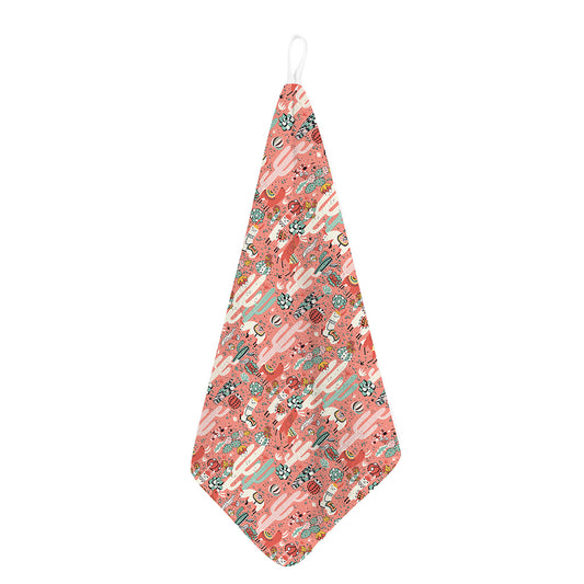 Happy Llama Pattern Print Hand Towel