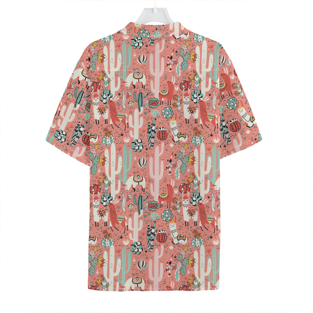 Happy Llama Pattern Print Hawaiian Shirt