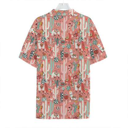 Happy Llama Pattern Print Hawaiian Shirt