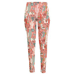 Happy Llama Pattern Print High-Waisted Pocket Leggings