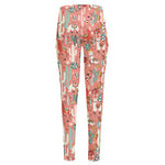 Happy Llama Pattern Print High-Waisted Pocket Leggings