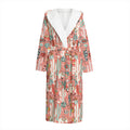 Happy Llama Pattern Print Hooded Bathrobe