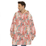 Happy Llama Pattern Print Hoodie Blanket
