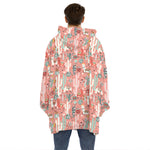 Happy Llama Pattern Print Hoodie Blanket