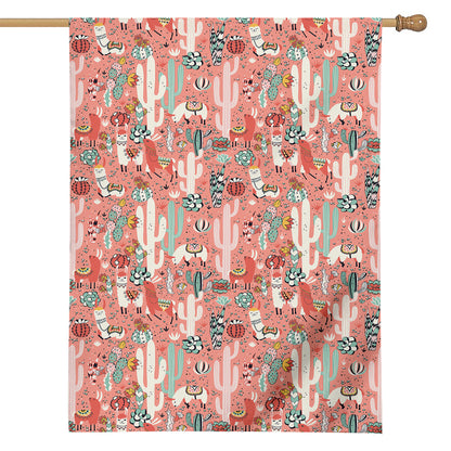 Happy Llama Pattern Print House Flag