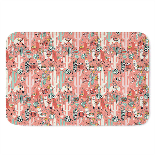 Happy Llama Pattern Print Indoor Door Mat