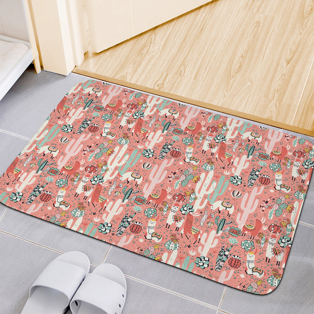 Happy Llama Pattern Print Indoor Door Mat