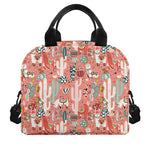 Happy Llama Pattern Print Insulated Lunch Bag
