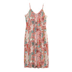 Happy Llama Pattern Print Jersey Midi Cami Dress