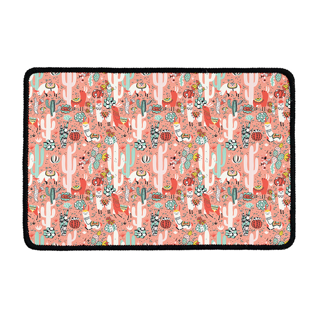 Happy Llama Pattern Print Kitchen Mat