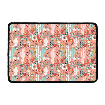 Happy Llama Pattern Print Kitchen Mat