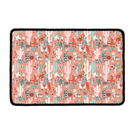 Happy Llama Pattern Print Kitchen Mat